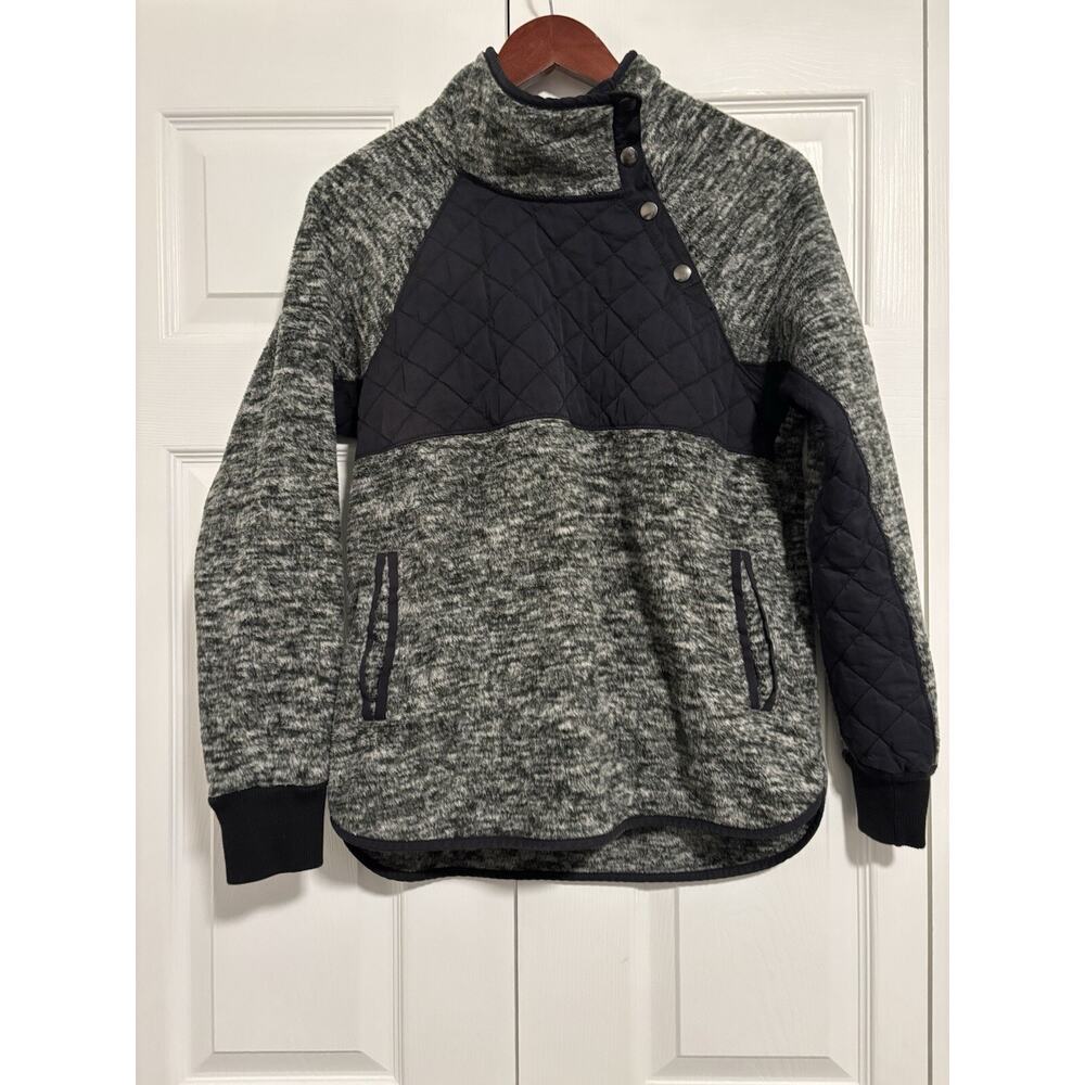 Women’s Abercrombie Fitch Fleece Quilted Gray Pullover Size Small